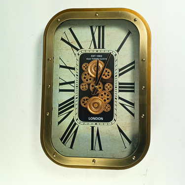 NORWAY LINE WALL CLOCK RECTANGULAR 27 X 19 INCH "TRONDHEIM" SILVER-WHITE
