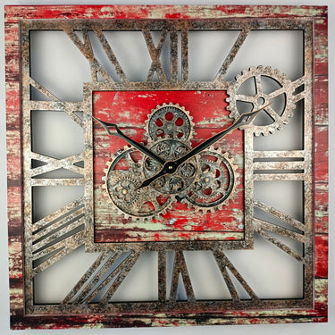 AMERICA LINE WALL CLOCK SQUARE 24 INCH RED LAVA