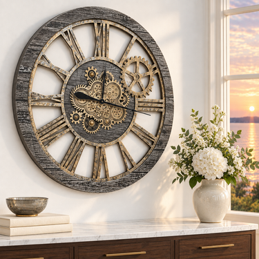AMERICA LINE WALL CLOCK ROUND 36 INCH CARBON GREY