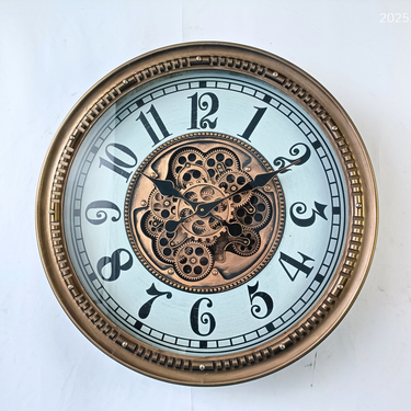 MONACO LINE WALL CLOCK ROUND 26 INCH "LA CONDAMINE" BRASS-WHITE