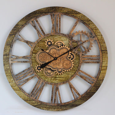 AMERICA LINE WALL CLOCK ROUND 36 INCH GOLD ANTIQUE