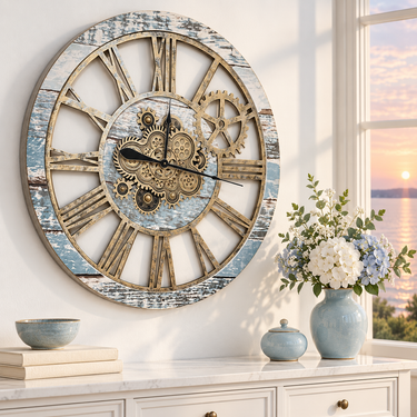 AMERICA LINE WALL CLOCK ROUND 36 INCH AQUA GREEN