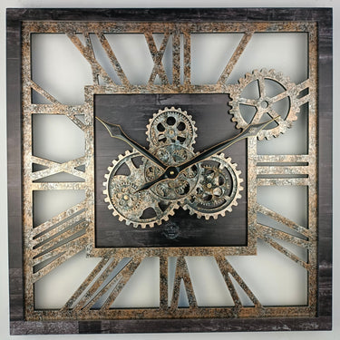 AMERICA LINE WALL CLOCK SQUARE 24 INCH VINTAGE BLACK