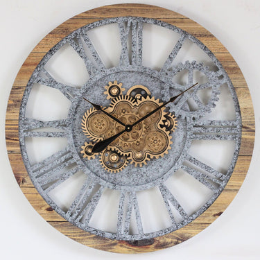 AMERICA LINE WALL CLOCK ROUND 36 INCH WOOD & STONE