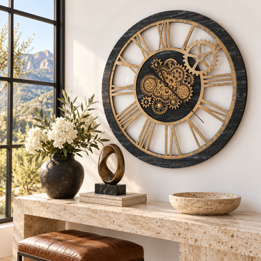 AMERICA LINE WALL CLOCK ROUND 36 INCH VINTAGE BLACK