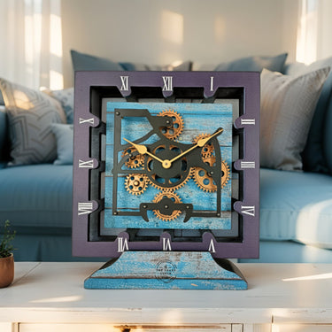 CANADA LINE DESK CLOCK SQUARE (HYBRID WALL) 10 INCH OCEAN BLUE