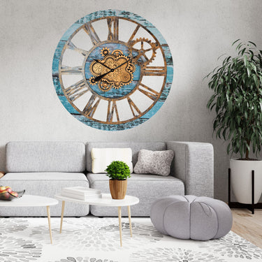 HORLOGE MURALE AVEC VRAIS ENGRENAGES MOBILES 36 POUCES BEIGE DU DESERT