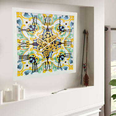 HORLOGE DE BUREAU/MURALE CONVERTIBLE AVEC VRAIS ENGRENAGES MOBILES 10 POUCES VERT AQUA