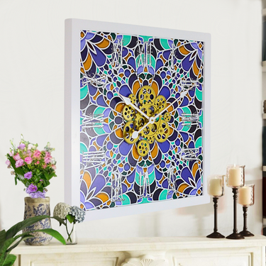 HORLOGE DE BUREAU/MURALE CONVERTIBLE AVEC VRAIS ENGRENAGES MOBILES 10 POUCES VERT AQUA