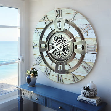 ENGLAND LINE WALL CLOCK ROUND 24 INCH DESERT BEIGE