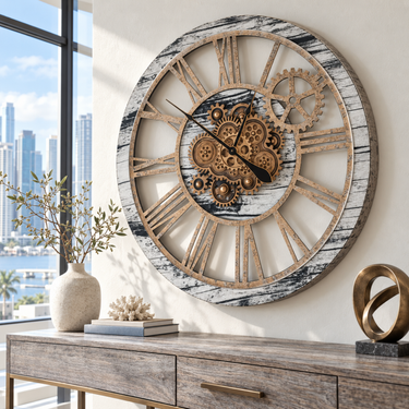 AMERICA LINE WALL CLOCK ROUND 36 INCH GREY & WHITE