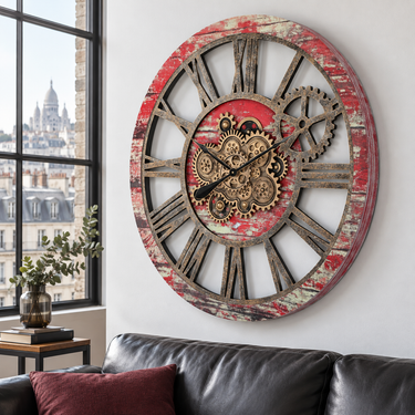 AMERICA LINE WALL CLOCK ROUND 36 INCH RED LAVA