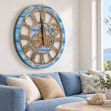 AMERICA LINE WALL CLOCK ROUND 24 INCH OCEAN BLUE