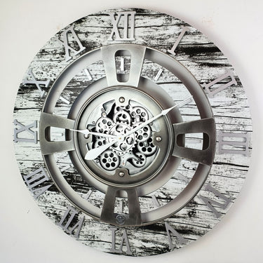 ENGLAND LINE WALL CLOCK ROUND 36 INCH GREY & WHITE
