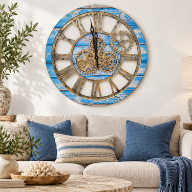 AMERICA LINE WALL CLOCK ROUND 24 INCH OCEAN BLUE