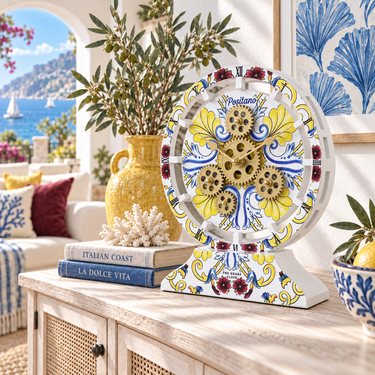 ITALY LINE DESK CLOCK ROUND (HYBRID WALL) 10 INCH POSITANO