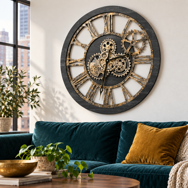 AMERICA LINE WALL CLOCK ROUND 24 INCH VINTAGE BLACK