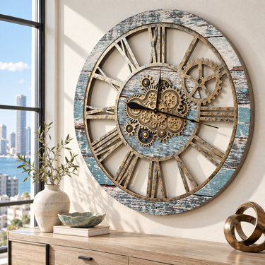 AMERICA LINE WALL CLOCK ROUND 36 INCH AQUA GREEN