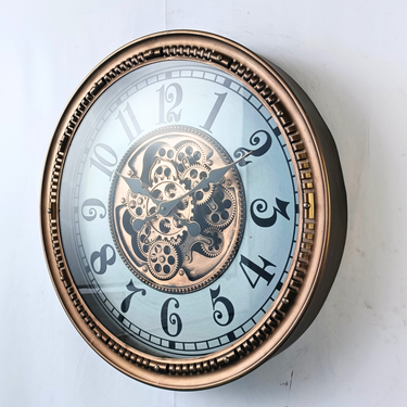 MONACO LINE WALL CLOCK ROUND 26 INCH "LA CONDAMINE" BRASS-WHITE