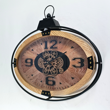 FINLAND LINE WALL CLOCK OVAL 26 INCH "ESPOO" WOOD-BLACK