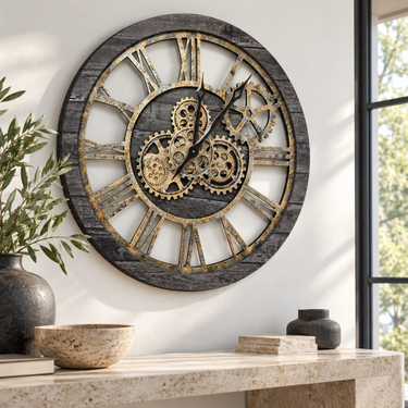 AMERICA LINE WALL CLOCK ROUND 24 INCH CARBON GREY