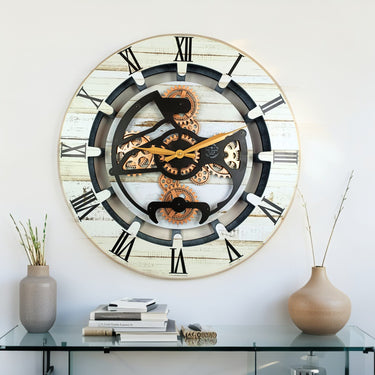 CANADA LINE WALL CLOCK ROUND 24 INCH DESERT BEIGE