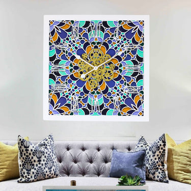 HORLOGE DE BUREAU/MURALE CONVERTIBLE AVEC VRAIS ENGRENAGES MOBILES 10 POUCES VERT AQUA