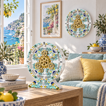 ITALY LINE DESK CLOCK ROUND (HYBRID WALL) 10 INCH AMALFI