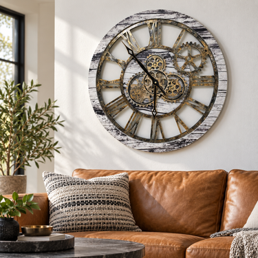 AMERICA LINE WALL CLOCK ROUND 24 INCH GREY & WHITE