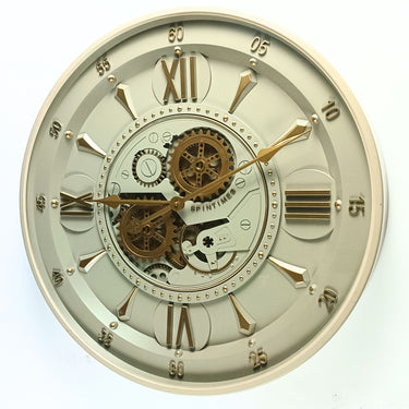 IRELAND LINE WALL CLOCK ROUND 24 INCH "LIMERICK" BRASS-LIGHT