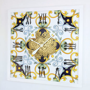 HORLOGE DE BUREAU/MURALE CONVERTIBLE AVEC VRAIS ENGRENAGES MOBILES 10 POUCES VERT AQUA