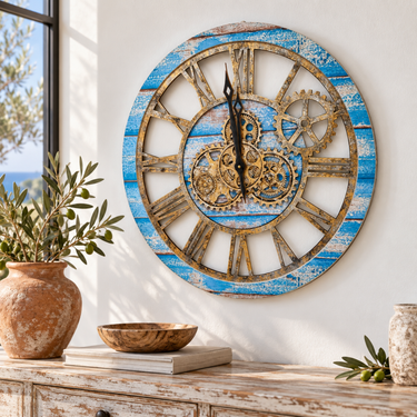 AMERICA LINE WALL CLOCK ROUND 24 INCH OCEAN BLUE