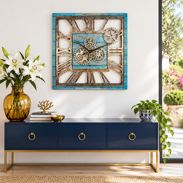 AMERICA LINE WALL CLOCK SQUARE 24 INCH OCEAN BLUE