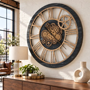 AMERICA LINE WALL CLOCK ROUND 36 INCH VINTAGE BLACK