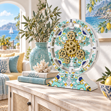 ITALY LINE DESK CLOCK ROUND (HYBRID WALL) 10 INCH AMALFI