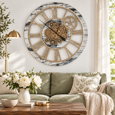 AMERICA LINE WALL CLOCK ROUND 36 INCH GREY & WHITE