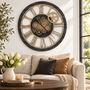 AMERICA LINE WALL CLOCK ROUND 36 INCH VINTAGE BLACK