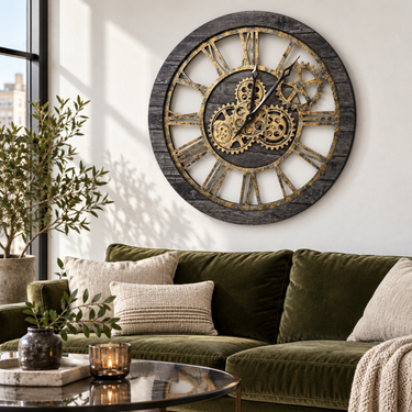 AMERICA LINE WALL CLOCK ROUND 24 INCH CARBON GREY