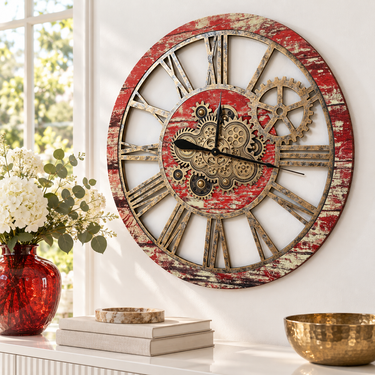 AMERICA LINE WALL CLOCK ROUND 36 INCH RED LAVA