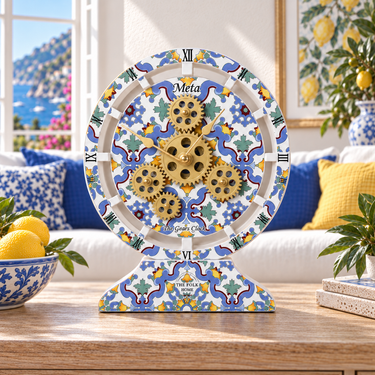 ITALY LINE DESK CLOCK ROUND (HYBRID WALL) 10 INCH META