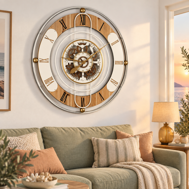 SWITZERLAND LINE WALL CLOCK ROUND 36 INCH WHITE