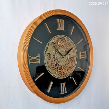 FINLAND LINE WALL CLOCK ROUND 28 INCH "LAHTI" BROWN-BLACK