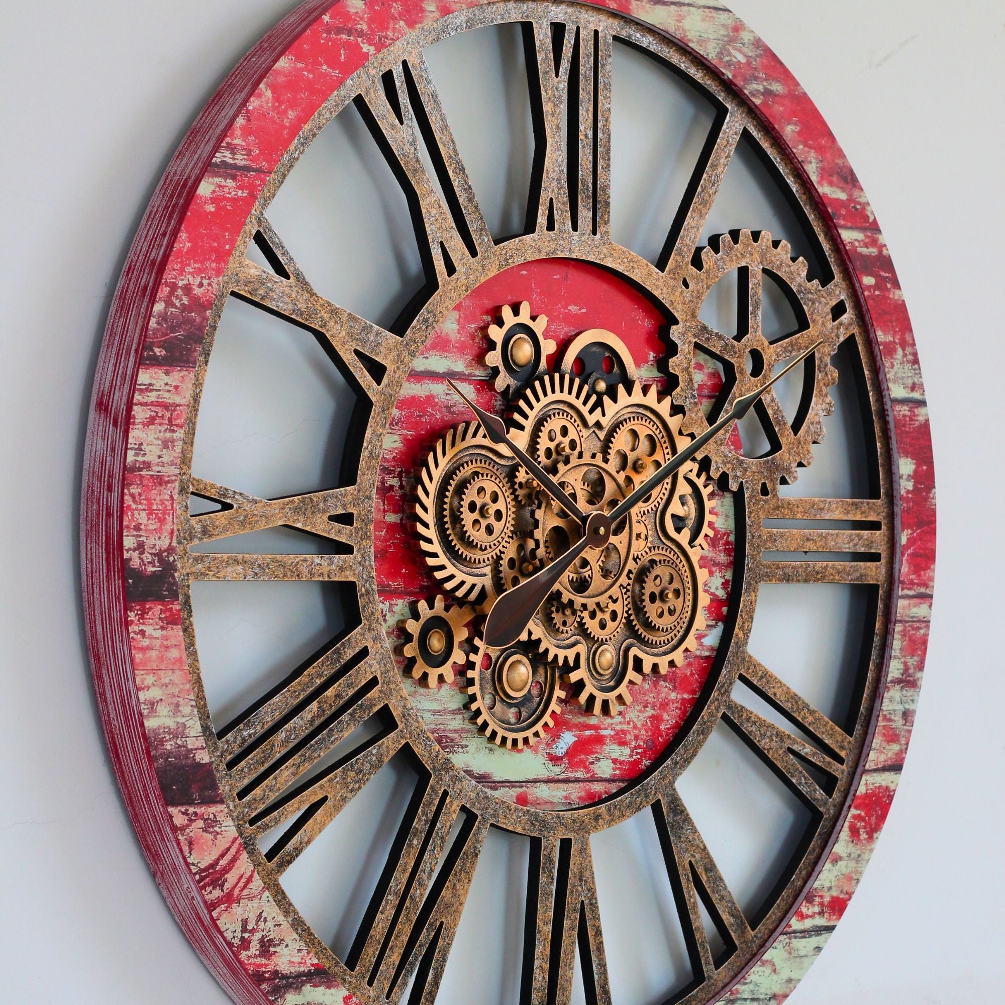 WALL CLOCK 36 INCH RED LAVA