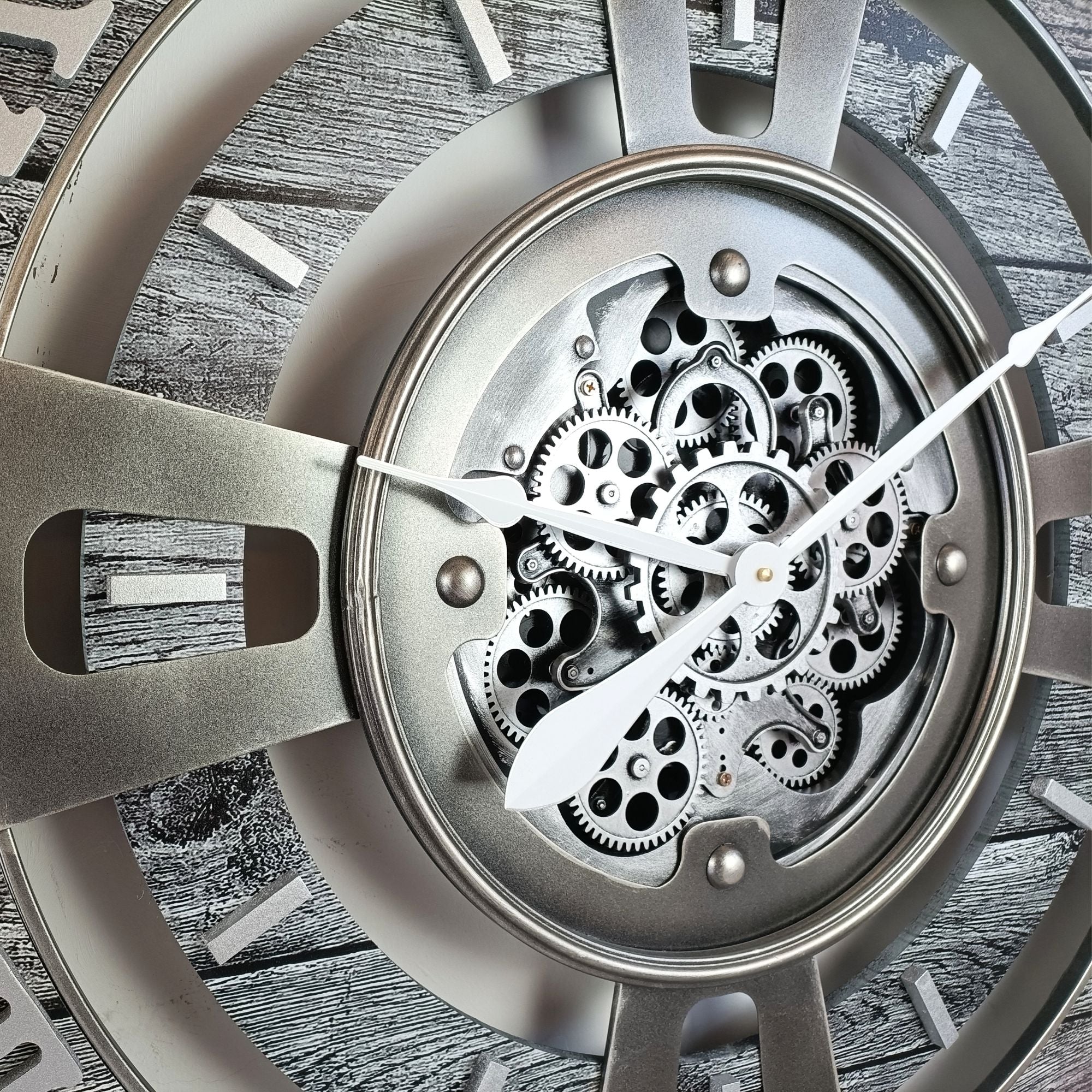 ENGLAND LINE WALL CLOCK ROUND 24 INCH CARBON GREY – The Gears Clock