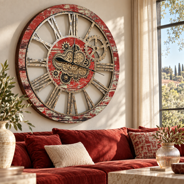 AMERICA LINE WALL CLOCK ROUND 36 INCH RED LAVA