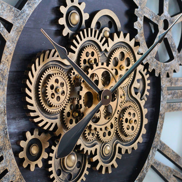 WALL CLOCK 36 INCH VINTAGE BLACK – The Gears Clock