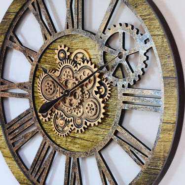 WALL CLOCK 36 INCH GOLD ANTIQUE