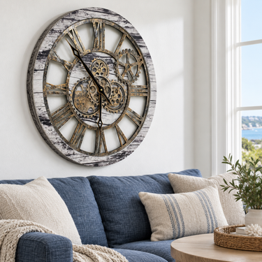 AMERICA LINE WALL CLOCK ROUND 24 INCH GREY & WHITE