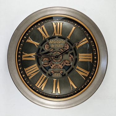 LUXEMBOURG LINE WALL CLOCK ROUND 40 INCH "BUURGLAATZ" BRONZE-ANTIQUE