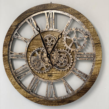 WALL CLOCK 24 INCH GOLD ANTIQUE